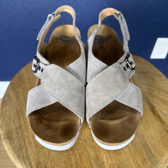 Scholl Bioprint Italian Taupe Wedge Sandals, size 41 - Picture 2 of 7